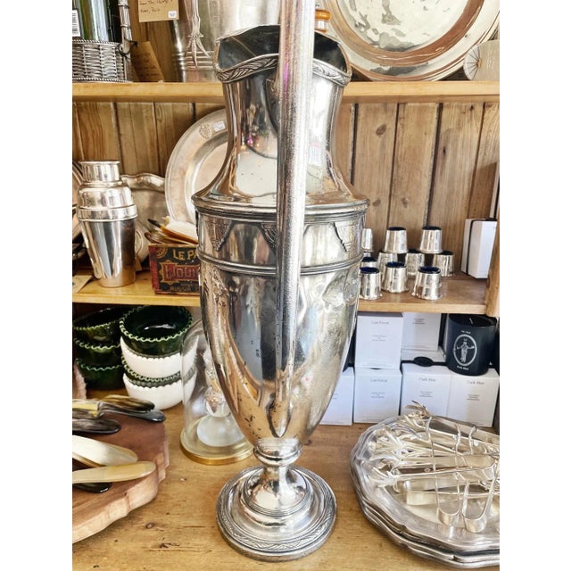 Silver 1930s Monumental Silverplate Water Pitcher From Hotel Saint Netherland Plaza in Cincinnati For Sale - Image 8 of 10