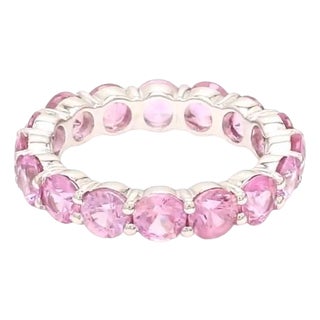 Natural 4.12 cts pink sapphire ring in 14k gold For Sale