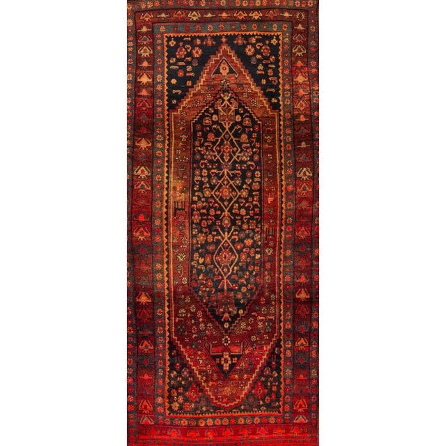 Red Vintage Malayer Persian Handmade Wool Rug For Sale