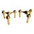 Mid Century Nagel Candle Holders in Brass a Pair MCM Vintage 1960s For Sale
