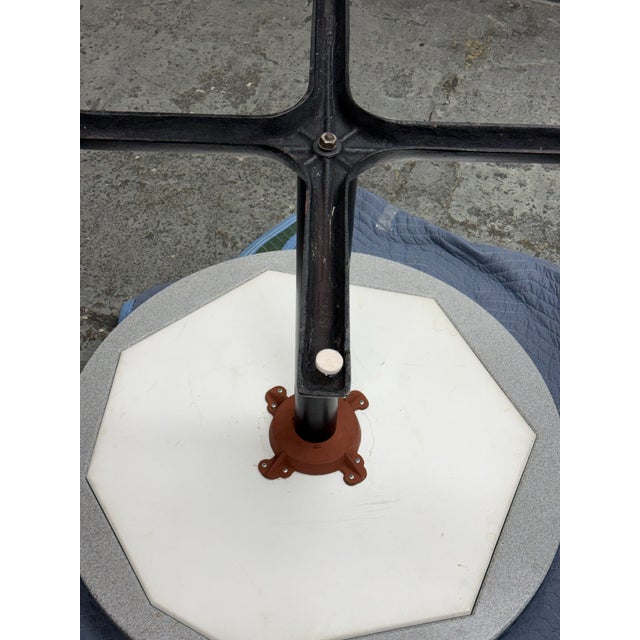 2010s 1980's 36 Inch Round Stone Composite Pedestal Dining Table For Sale - Image 5 of 12