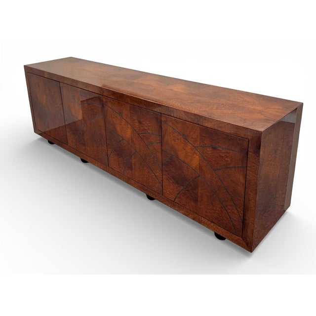 Aldo Tura Aldo Tura Inspired Art Deco Lacquered Exotic Wood Sideboard For Sale - Image 4 of 16