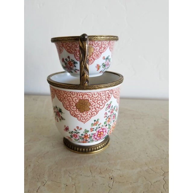 French 1920s Gilt Bronze Mounted French Porcelain For Sale - Image 3 of 5