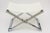 Modern Vintage X Frame Chromed Steel Bench With New White Boucle Sling Seat, 1980's For Sale - Image 3 of 12