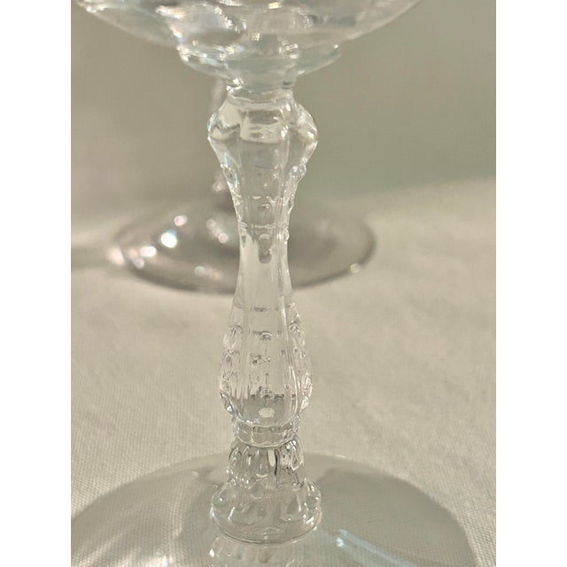 Mid 20th Century Vintage Fostoria “Navarre” Etched Crystal Coupes or Sherbets - A Set of 7 For Sale - Image 5 of 9
