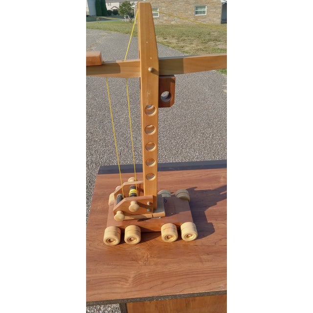 Vintage Handmade Wooden Toy Crane For Sale - Image 9 of 11