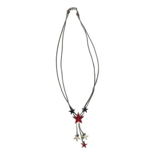 Vintage Silver Tone Bolo With 70's Style Stars For Sale