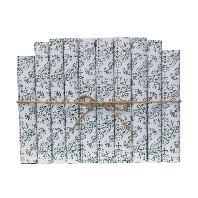 Modern Decorative Books - Lush Vine Damask Book Bundle - 1 Foot of Green Books For Sale - Image 3 of 4