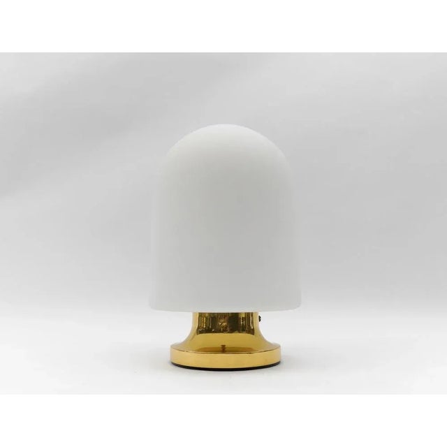 Gold Large Opaline Glass Table Lamp from Peill & Putzler, Germany, 1960s For Sale - Image 8 of 8