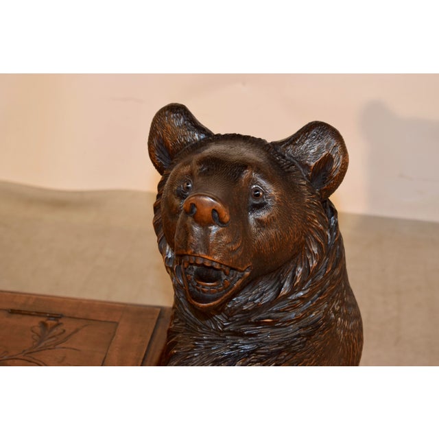 19th C. Black Forest Carved Bear Bench For Sale - Image 4 of 12