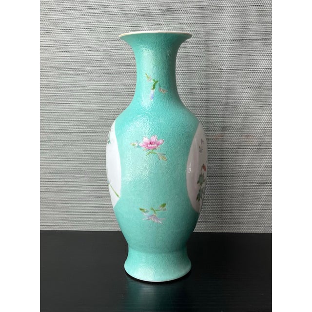 Antique 18th Century Chinese Turquoise Porcelain Vase, Qianlong Mark, 10"t., Provenance For Sale In Washington DC - Image 6 of 12