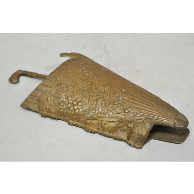 Antique French Art Nouveau Cast Metal Figural Umbrella Form Wall Pocket For Sale - Image 9 of 16