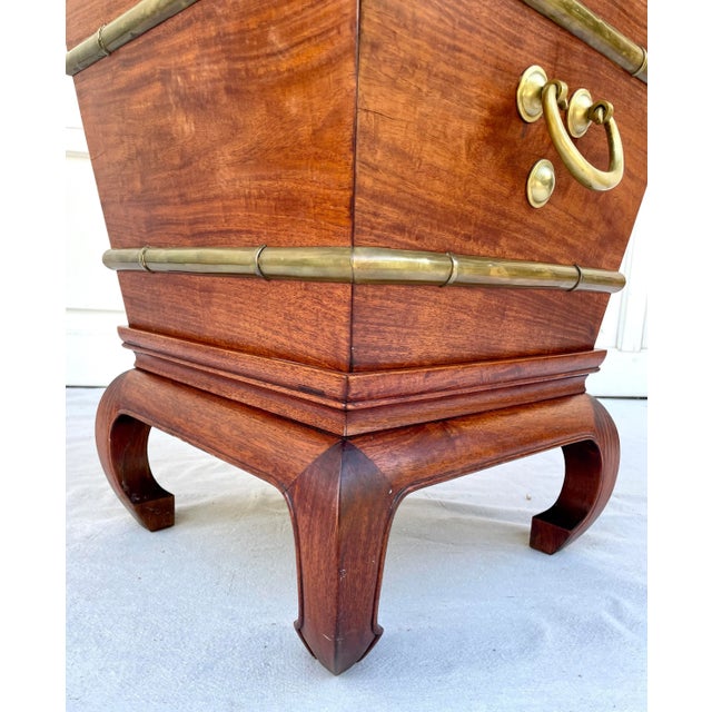 Mid-Century Rosewood and Brass Beverage Ice Box Attributed to George Zee For Sale - Image 10 of 13