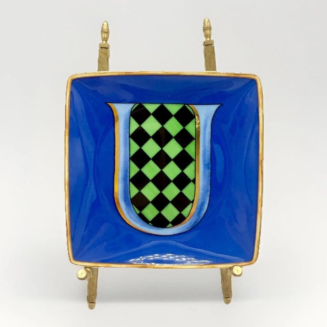 Description Elegant porcelain trinket dish from the Holiday Alphabet collection by Versace for Rosenthal. This striking...