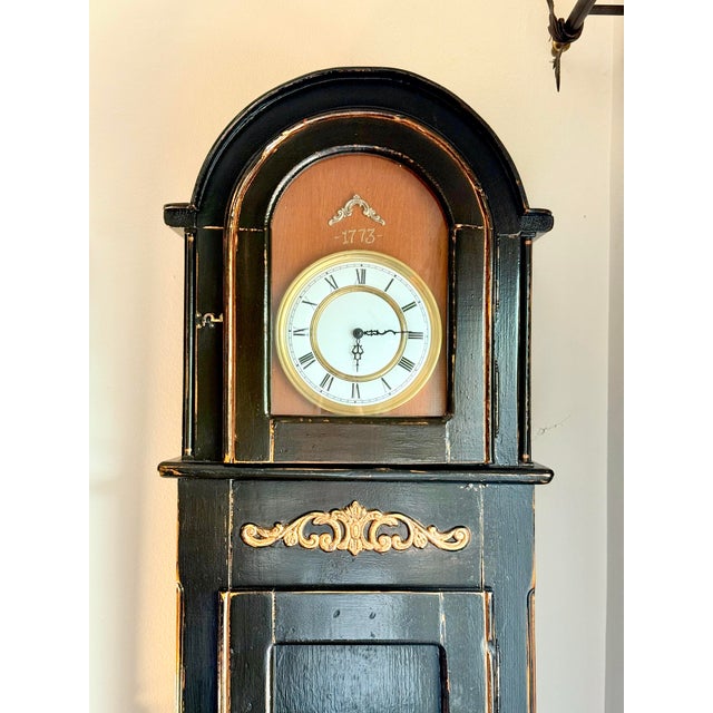 Vintage Custom Reproduction Grandfather Clock With Chime For Sale - Image 4 of 6