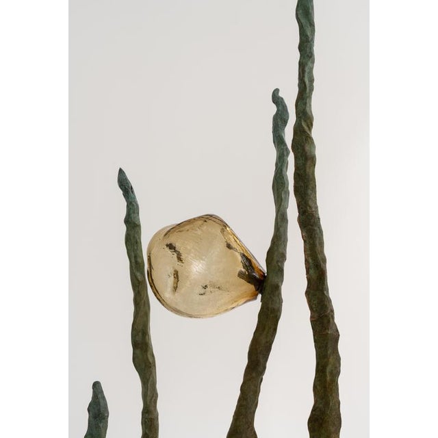 Posidoni Bronze and Handblown Glass Floor Lamp by Emilie Lemardeley For Sale - Image 10 of 11