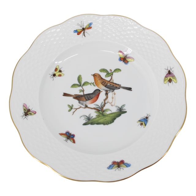 Herend Rothchild Bird Salad Dessert Plate 7.5" Never Used For Sale