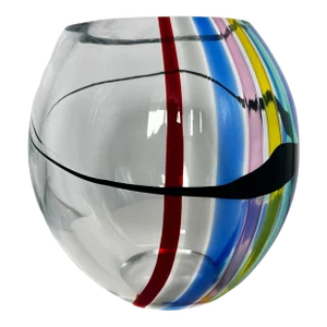 1970s Colorful Vase by Livio Seguso for Oggetti