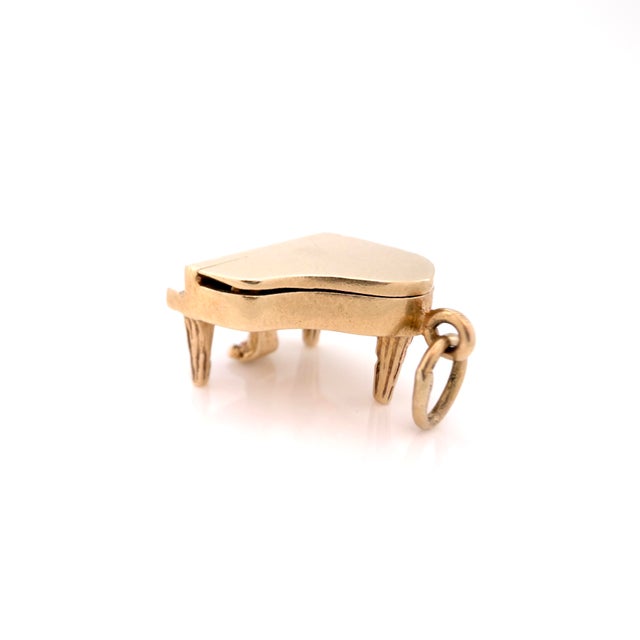Metal Vintage 1950s 14k Articulating Pianoforte Charm, Piano Pendant For Sale - Image 7 of 15