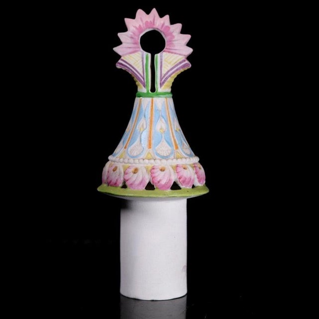 Ceramic Biscuit Porcelain Covered Bottle Vase with Painted Decoration by Jean Gille For Sale - Image 7 of 17