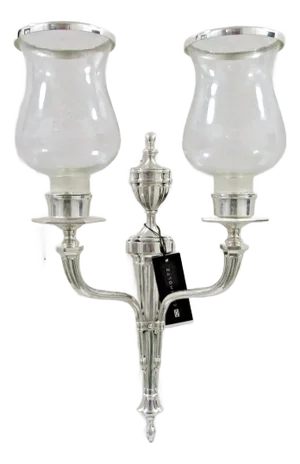 Eichholtz Creel Silver Dual Wall Candle Sconce Lantern
