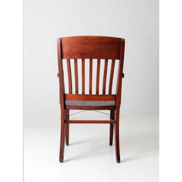 Antique Wooden Library Chair For Sale - Image 4 of 12