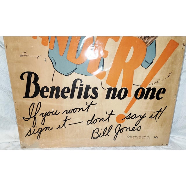 Traditional Original 1927 Large Bill Jones Motivational Poster For Sale - Image 3 of 6