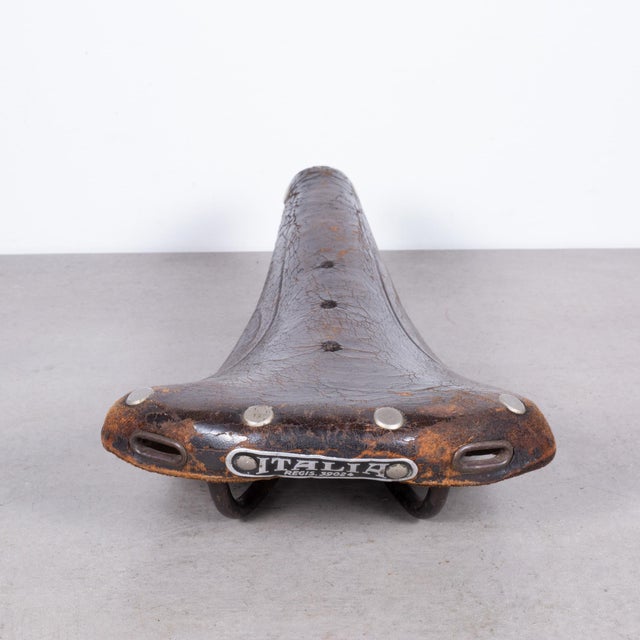 Vintage Italian and French Leather Bicycle Seats C.1930 For Sale In San Francisco - Image 6 of 12