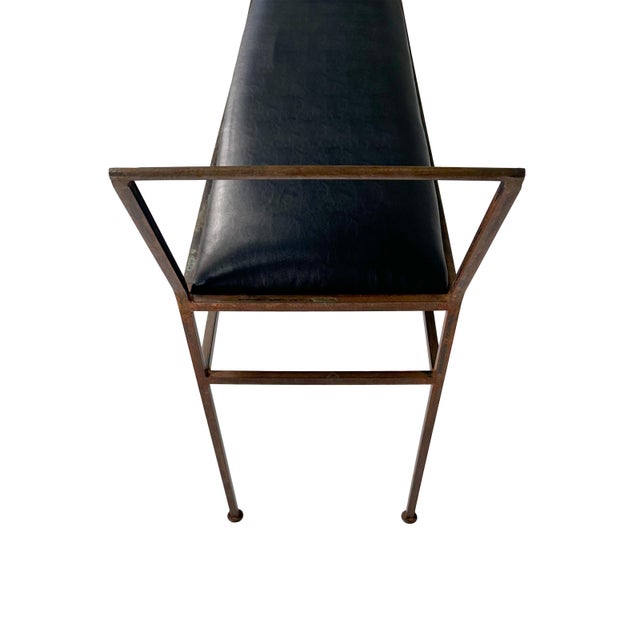 Black Vintage Modern Patinated Steel Console Table and Bench - A Matching Set For Sale - Image 8 of 9