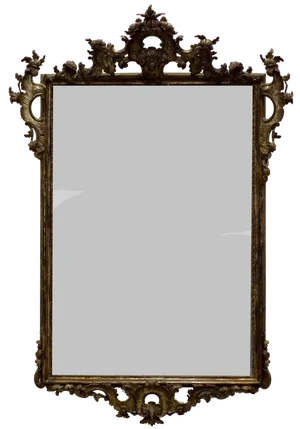 Louis XV Style Wall Mirror with Mercury Glass, Late 19th Century