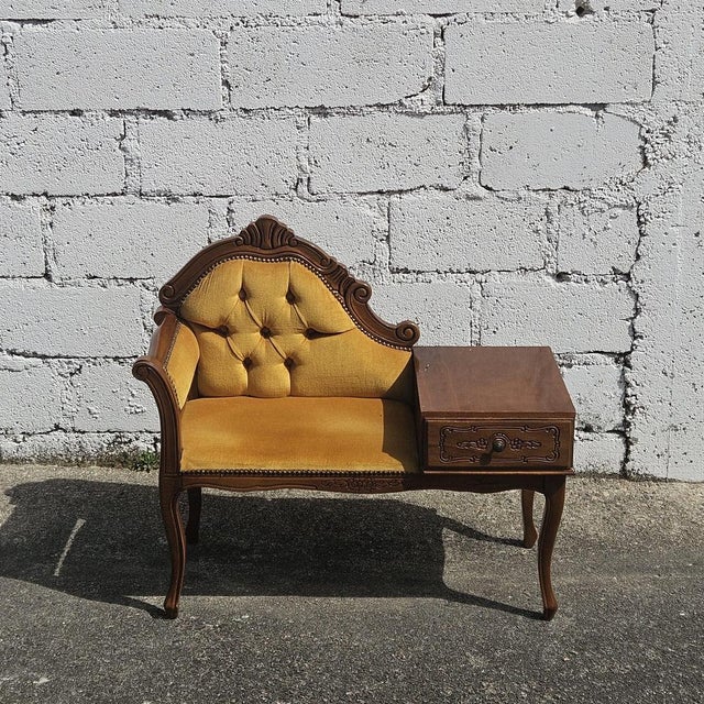 Italian Telephone Gossip Bench, 1960s For Sale - Image 3 of 9