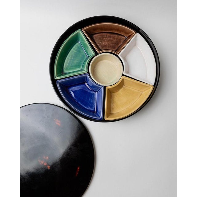 Vintage Japanese Studio Ceramic Snack Bowls with Outer Shell and Integrated Tray, 1980s, Set of 2 For Sale - Image 12 of 14