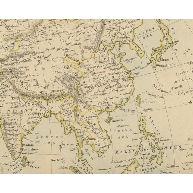 19th Century Antique Map of the Eastern Hemisphere with Population and Religions Tables, 1858 For Sale - Image 5 of 9