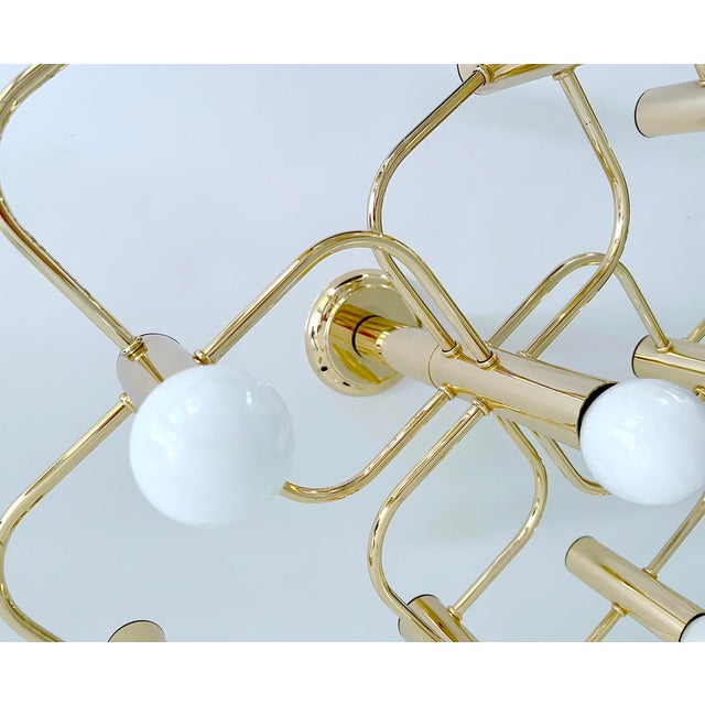Large Space Age Gilded Ceiling Light from Leola For Sale - Image 18 of 18