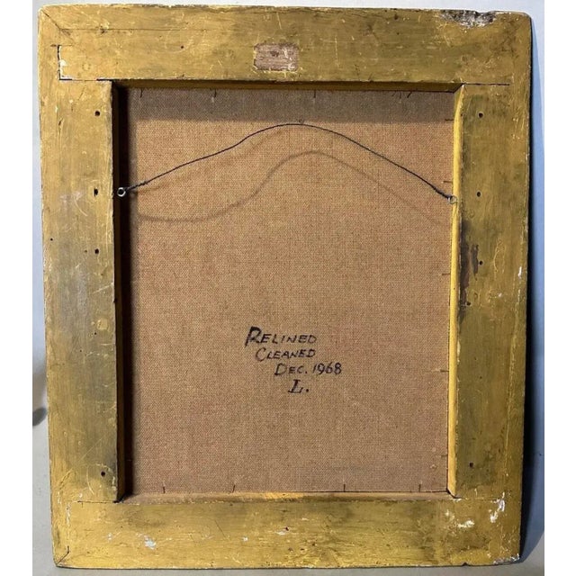 Gold Antique Victorian French Continental Gilt Framed Genre Scene Oil Painting Mother & Child Picking Grapes For Sale - Image 8 of 9