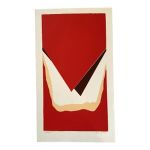 Barbara Beck 1970 Mid Century Modern Screen Print on Paper - Signed/Dated/Unframed