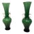 Vintage Hand Blow Green Glass Bud With Handles - A Pair For Sale