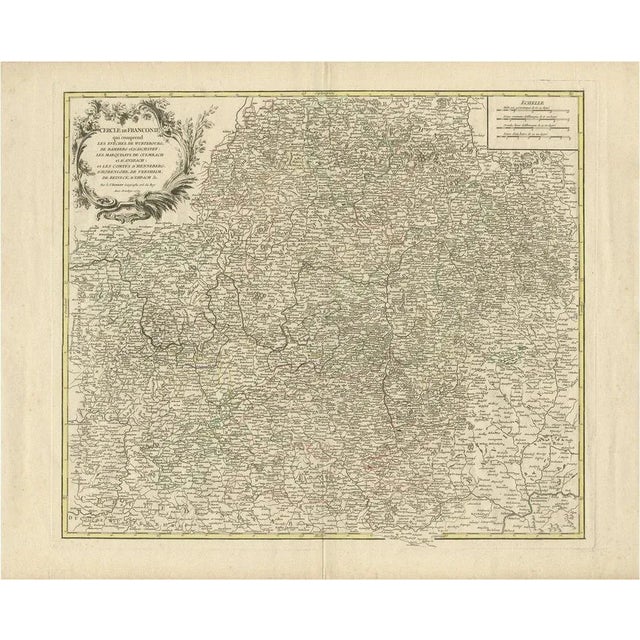 Antique Map of the Circle of Franconia, 1757 For Sale - Image 6 of 6