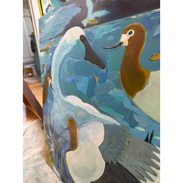 Paint “Nosey Neighbors” a Swan Painting by LWren Walraven For Sale - Image 7 of 18