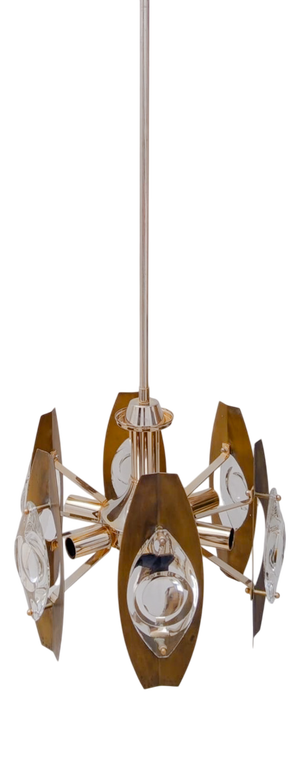 Vintage Chandelier by Oscar Torlasco for Stilkronen, 1970s