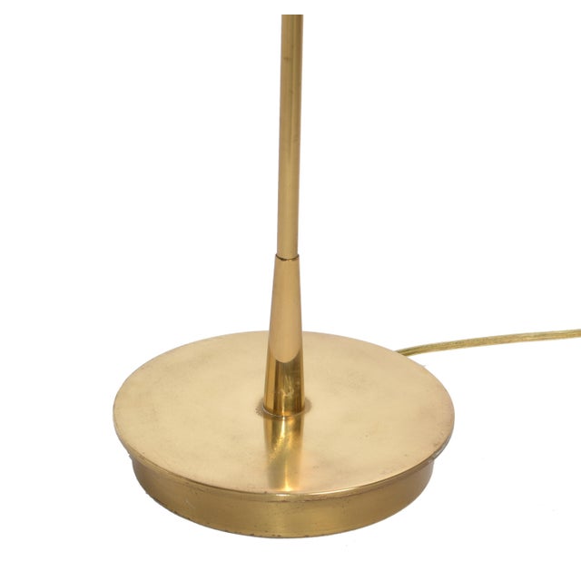 Brass Vintage Maison Jansen Style Mid-Century Modern Patinated Brass Steel Floor Lamp For Sale - Image 8 of 15