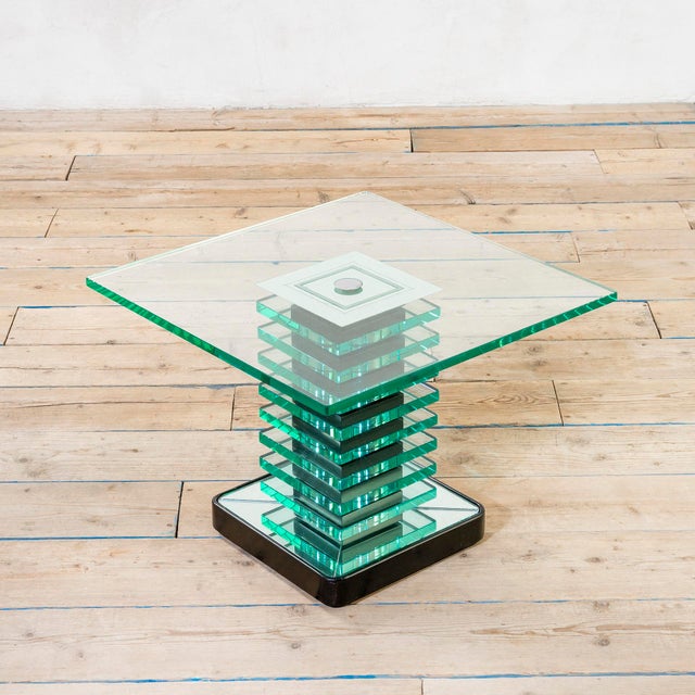 Teal Crystal Table by Pietro Chiesa for Fontana Arte, 1930s For Sale - Image 8 of 8