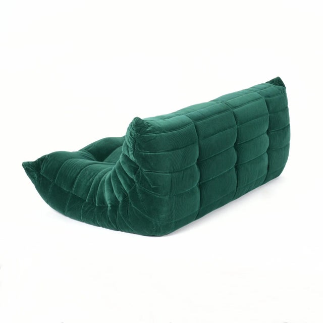 Ligne Roset Togo 3-Seater Sofa in Emerald Corduroy - Original Vintage, Restored For Sale - Image 11 of 11