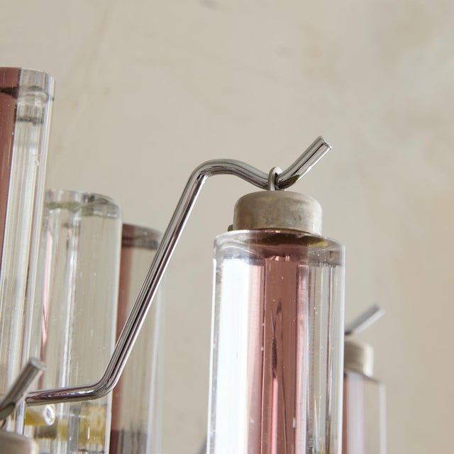 1960s Pair of Pink Triedri Glass Sconces by Venini, 1960s For Sale - Image 5 of 11