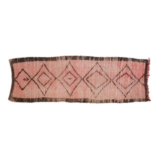 Vintage Moroccan Rug Runner - 3'4" X 9'11" For Sale