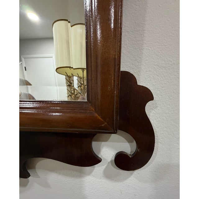 Mid 20th Century Vintage Chippendale Style Mahogany Wall Mirror For Sale - Image 5 of 10