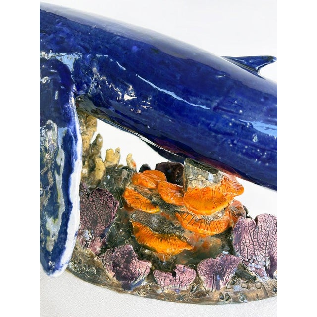 Ceramic Unique Hand-Made Sculptural Glazed Ceramic Humpback Whale by Rexx Fischer For Sale - Image 7 of 10