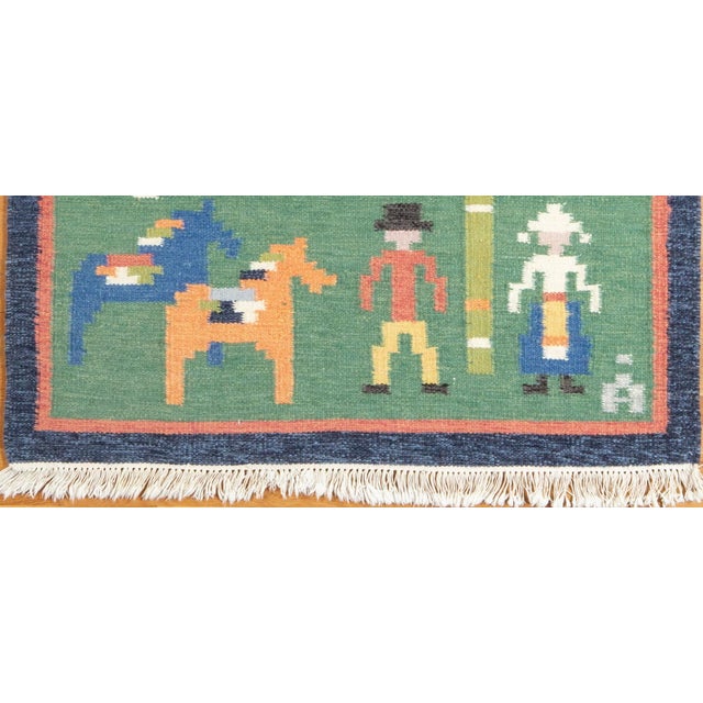 Mid-Century Modern Mid 20th Century Swedish Flatweave 6.5x4.7 For Sale - Image 3 of 6