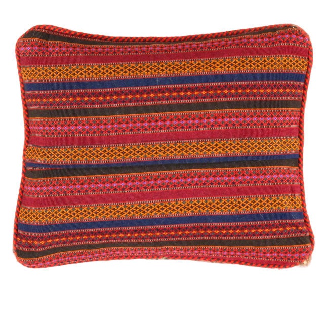 This Gabbeh pillow is made of high-quality LAMBS WOOL The piece was crafted with good workmanship. Gabbeh rugs are made by...