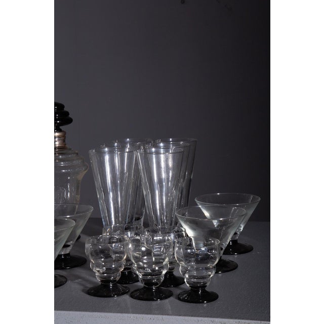 Glass Cocktails Set with Glass Decanter, 1920, Set of 18 For Sale - Image 7 of 10